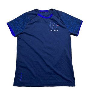 Kipsta France Shirt Mens Large Navy Blue Short Sleeve Football Casual Crew Neck